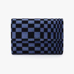 KRUK Black/Blue Pasha Checkered Eight 8 Watch Roll Trabel Storage Case